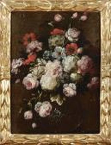 Grande Mazzo Di Fiori In Vaso Oil Painting by Jean-Baptiste Monnoyer