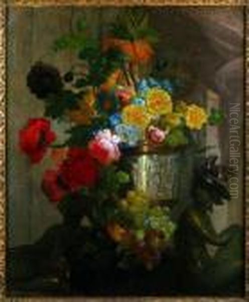 A Bouquet Of Summer Flowers Oil Painting by Jean-Baptiste Monnoyer