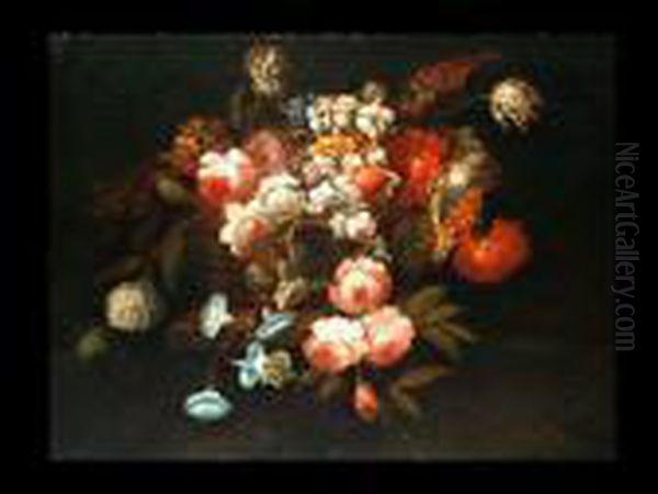 Blumenstilleben Oil Painting by Jean-Baptiste Monnoyer