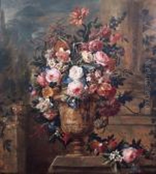 Roses Oil Painting by Jean-Baptiste Monnoyer