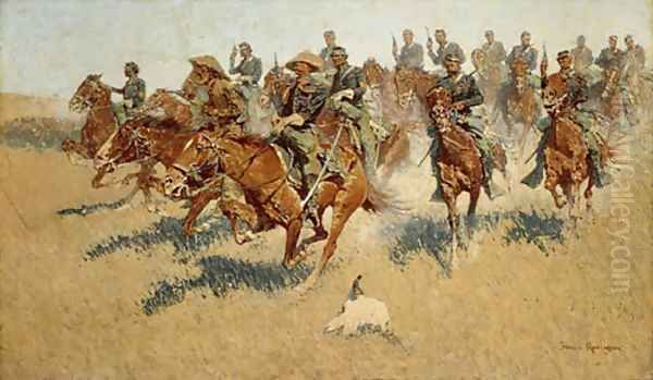 On the Southern Plains 1907 Oil Painting by Frederic Remington