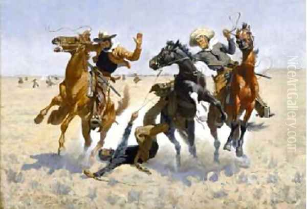 Aiding a Comrade 188990 Oil Painting by Frederic Remington