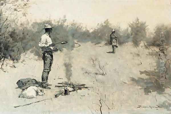 Hello, Jose (Unexpected Guest) Oil Painting by Frederic Remington