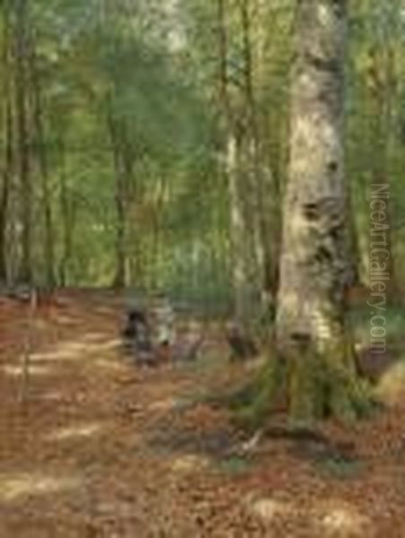 The Woodland Glade Oil Painting by Peder Mork Monsted