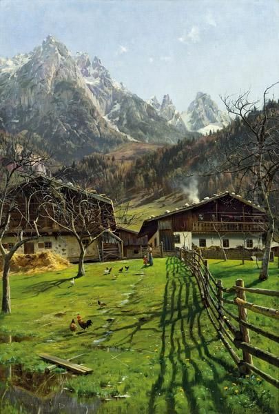 Werfen Oil Painting by Peder Mork Monsted