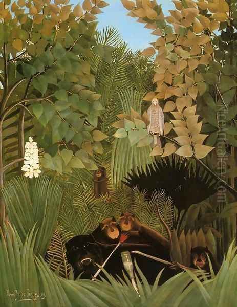 The Merry Jesters Oil Painting by Henri Julien Rousseau