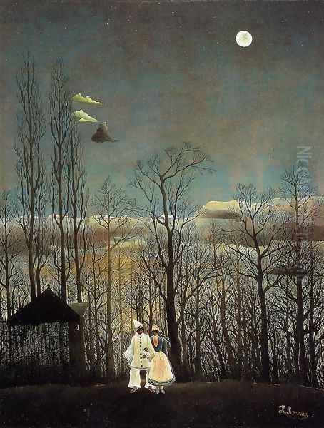 A Carnival Evening Oil Painting by Henri Julien Rousseau