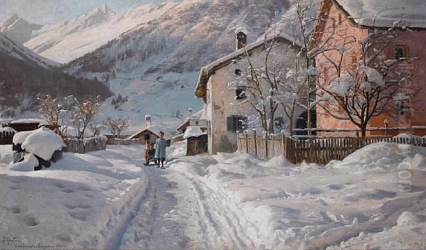 Camporesto Engadin Oil Painting by Peder Mork Monsted