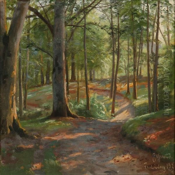 View Of Frederiksberggarden Oil Painting by Peder Mork Monsted