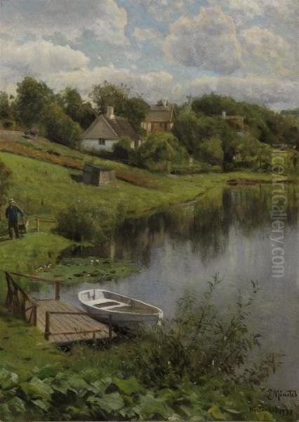 Hosterkob Oil Painting by Peder Mork Monsted