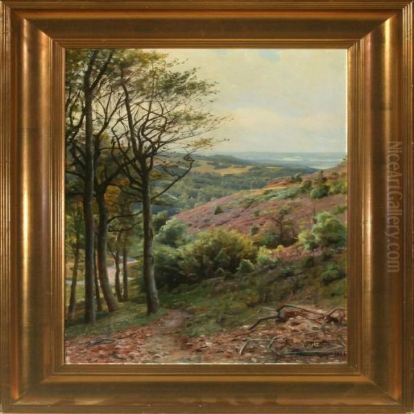 Scenery Fromhimmelbjerget Oil Painting by Peder Mork Monsted