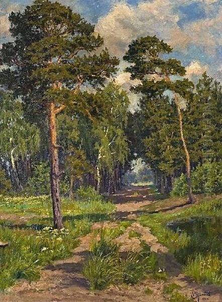 Waldweg Oil Painting by Peder Mork Monsted