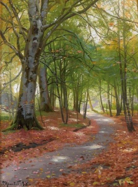 Foret Oil Painting by Peder Mork Monsted