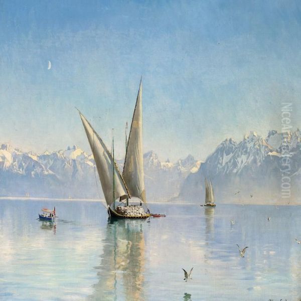 Summer Day At Lacleman Oil Painting by Peder Mork Monsted