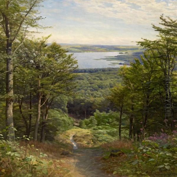 The Skymountain Oil Painting by Peder Mork Monsted