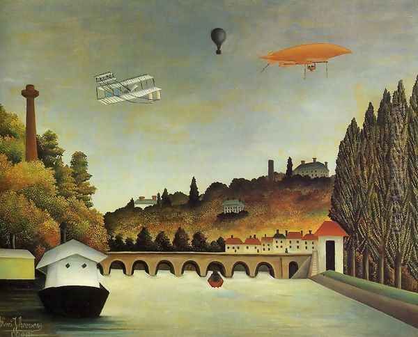 View of the Bridge at Sevres Oil Painting by Henri Julien Rousseau