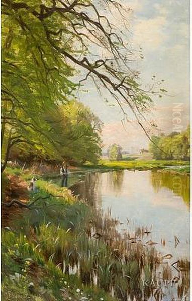 /holz Oil Painting by Peder Mork Monsted