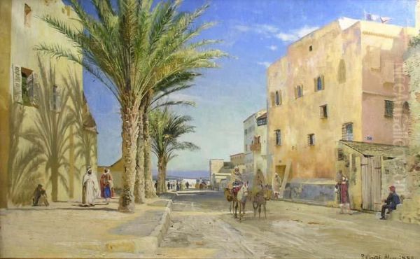 Vue D'alger Oil Painting by Peder Mork Monsted