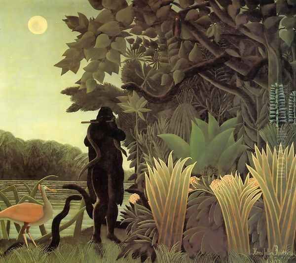 The Snake Charmer Oil Painting by Henri Julien Rousseau