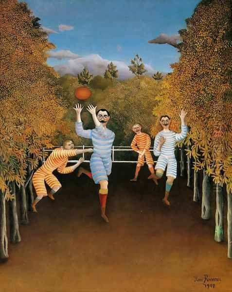 The Football Players Oil Painting by Henri Julien Rousseau