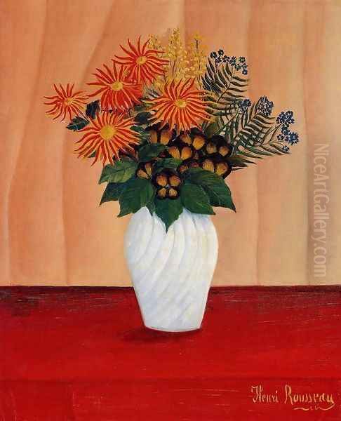 Bouquet Of Flowers Oil Painting by Henri Julien Rousseau