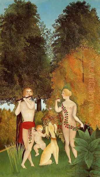 Happy Quartet Oil Painting by Henri Julien Rousseau