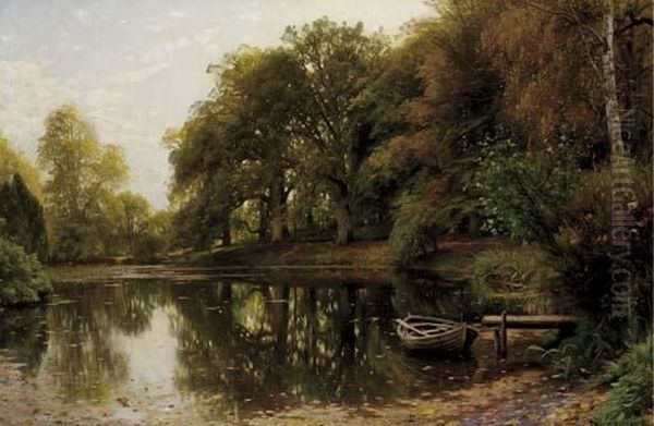 Autumn Landscape Oil Painting by Peder Mork Monsted