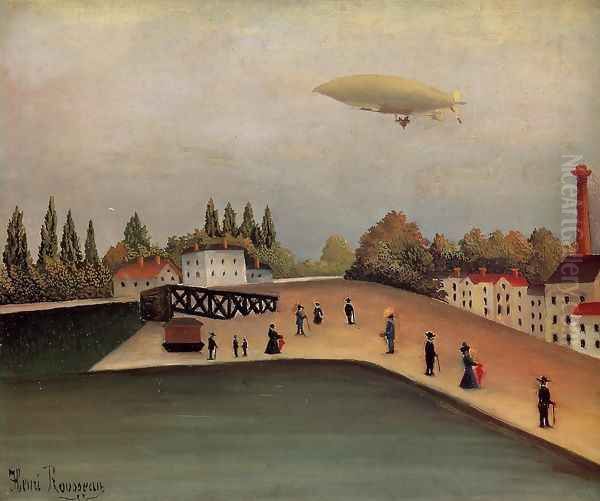 View of the Quai d'Ovry Oil Painting by Henri Julien Rousseau