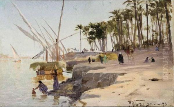 Along The Nile Oil Painting by Peder Mork Monsted