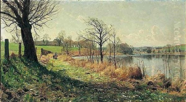 Hornbaek Oil Painting by Peder Mork Monsted