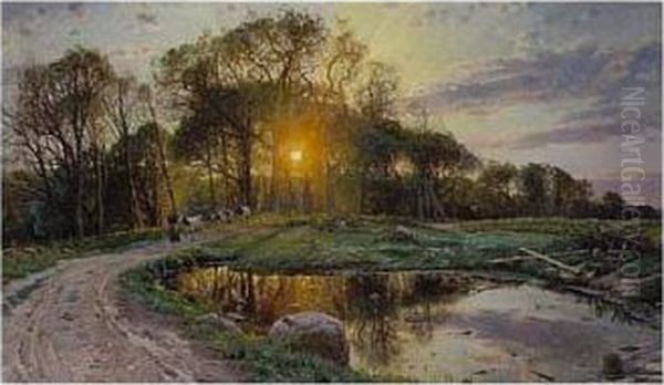 After The Storm Oil Painting by Peder Mork Monsted