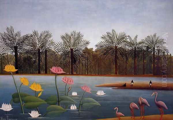 The Flamingoes Oil Painting by Henri Julien Rousseau