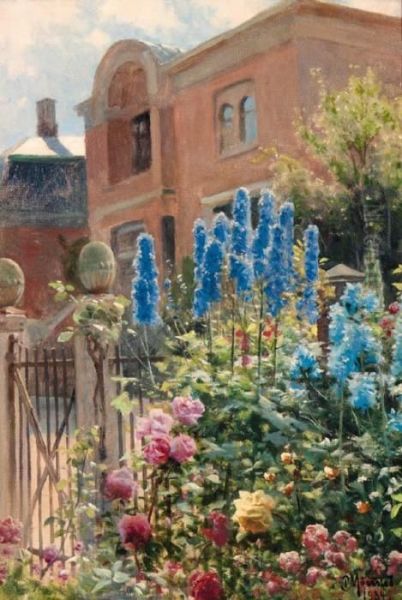 The Artist's Villa Oil Painting by Peder Mork Monsted