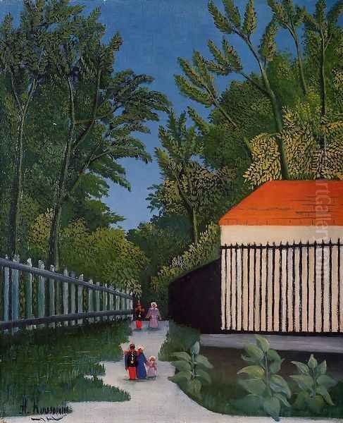 Walking In The Parc Montsouris Oil Painting by Henri Julien Rousseau