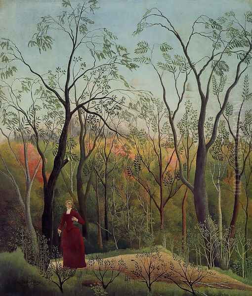 Forest Promenade Oil Painting by Henri Julien Rousseau