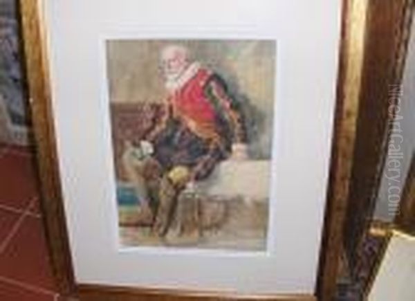 Portrait Of A Seated Gentleman Oil Painting by Alfred Montague