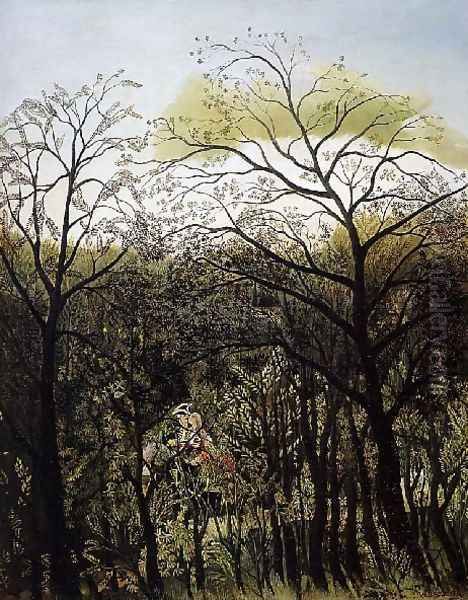 Rendezvous In The Forest Oil Painting by Henri Julien Rousseau