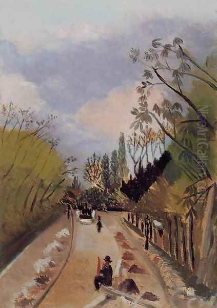 Avenue de l'Observatoire Oil Painting by Henri Julien Rousseau