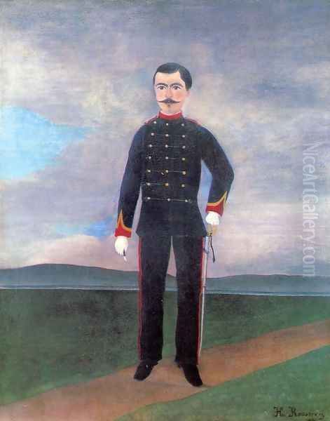 Portrait Of Frumence Biche In Uniform Oil Painting by Henri Julien Rousseau