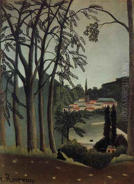 View Of Saint Cloud Oil Painting by Henri Julien Rousseau