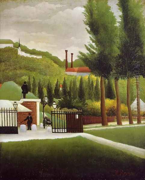 The Customs Post Oil Painting by Henri Julien Rousseau