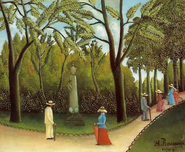 Luxembourg Garden Oil Painting by Henri Julien Rousseau