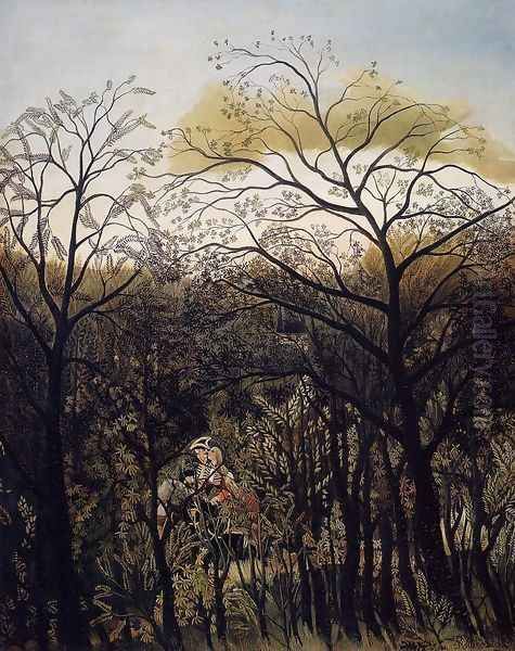 Forest Rendezvous Oil Painting by Henri Julien Rousseau