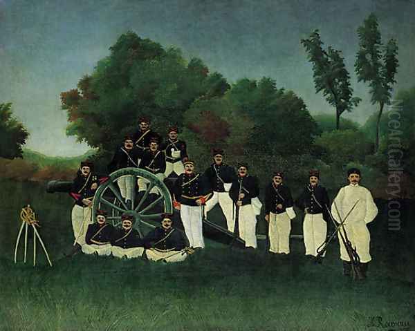 Artillerymen Oil Painting by Henri Julien Rousseau