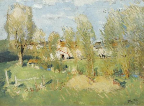 L'entree Du Village Oil Painting by Pierre Eugene Montezin