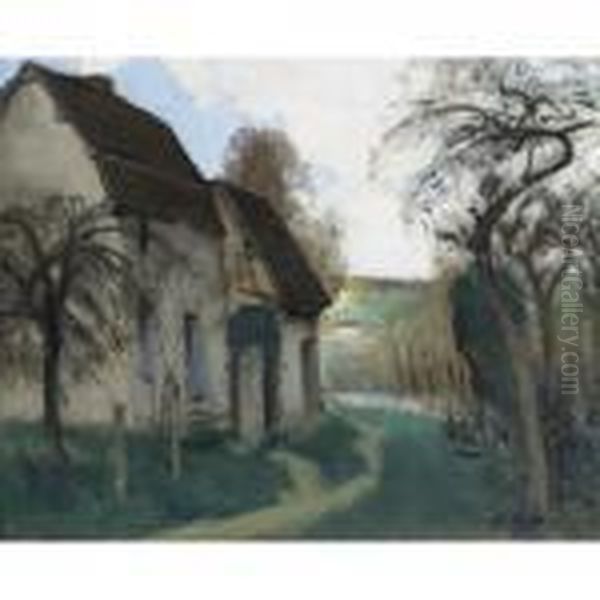 Le Chemin Environ La Ferme Oil Painting by Pierre Eugene Montezin