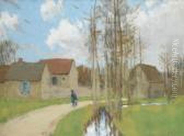 Paysage Oil Painting by Pierre Eugene Montezin