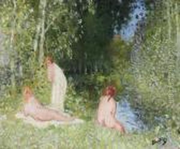 Baigneuses Oil Painting by Pierre Eugene Montezin