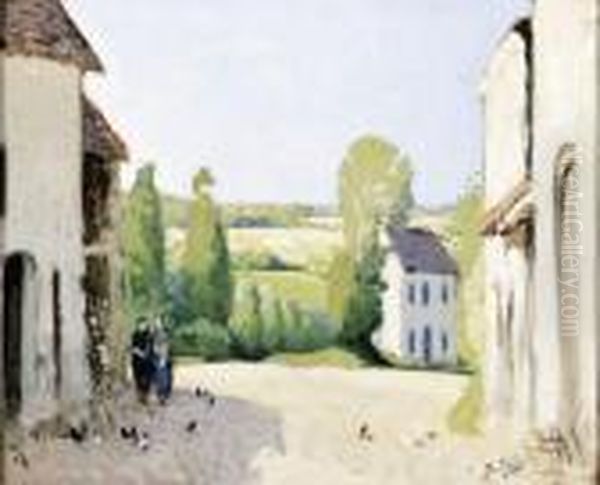 Village Dans La Creuse Oil Painting by Pierre Eugene Montezin