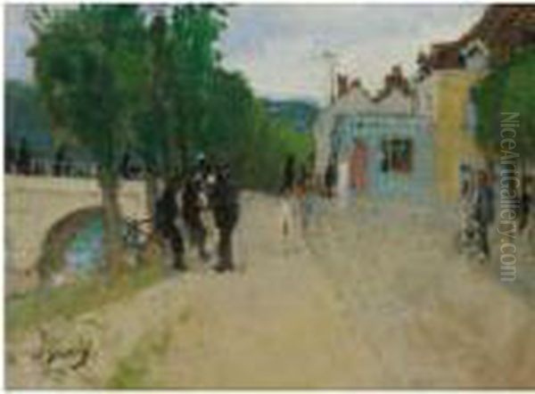 Rue Dans Le Village Oil Painting by Pierre Eugene Montezin